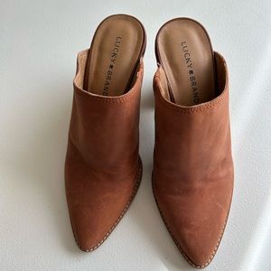 Lucky brand mules, leather, women's 8.5